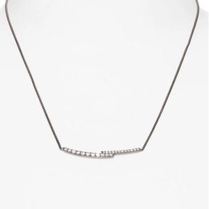 NADRI Pave Curved Bar Necklace in Black